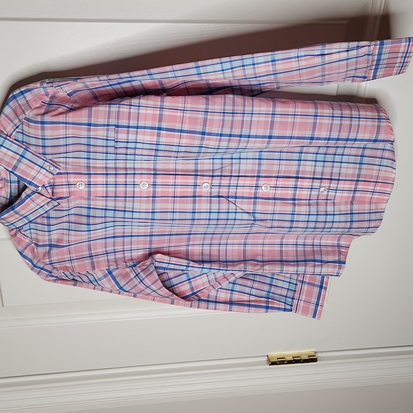 Class Club Pink Blue White Plaid Button Down Shirt Size 6/7 NWT - Picture 3 of 12